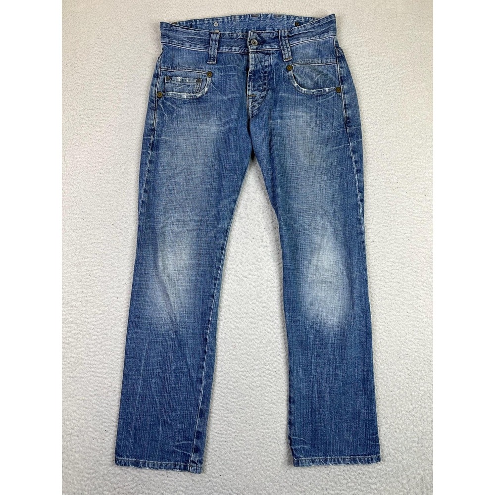 G-Star RAW Jeans Mens 30x32 (Fits 32x32) Blue 3301 Radar Narrow Button Fly